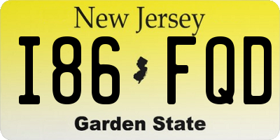 NJ license plate I86FQD