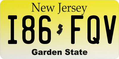 NJ license plate I86FQV