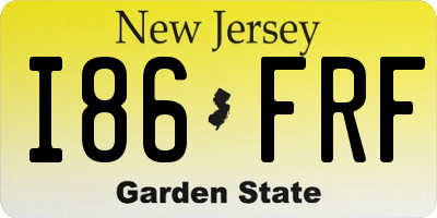 NJ license plate I86FRF