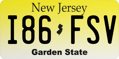 NJ license plate I86FSV
