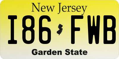NJ license plate I86FWB