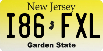 NJ license plate I86FXL