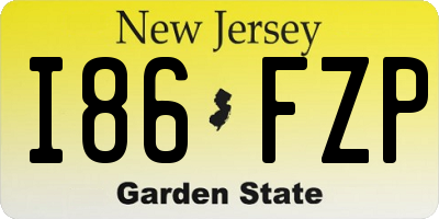 NJ license plate I86FZP