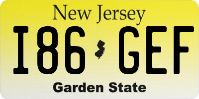 NJ license plate I86GEF