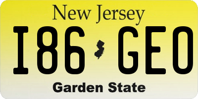 NJ license plate I86GEO