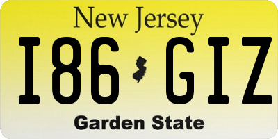 NJ license plate I86GIZ