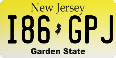 NJ license plate I86GPJ