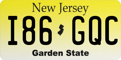 NJ license plate I86GQC