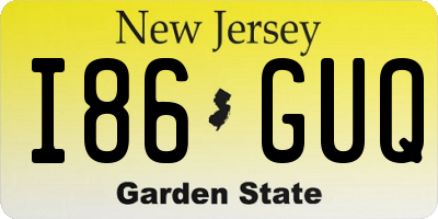 NJ license plate I86GUQ