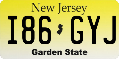 NJ license plate I86GYJ