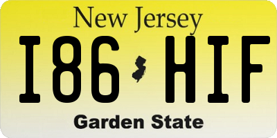 NJ license plate I86HIF
