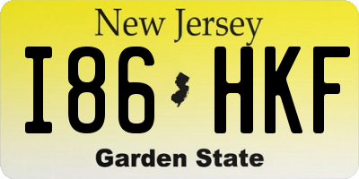 NJ license plate I86HKF
