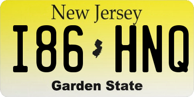 NJ license plate I86HNQ