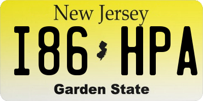NJ license plate I86HPA
