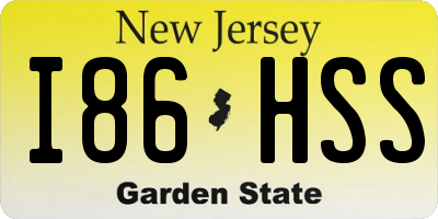 NJ license plate I86HSS