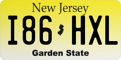 NJ license plate I86HXL