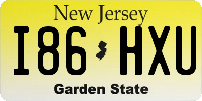 NJ license plate I86HXU
