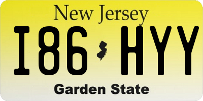 NJ license plate I86HYY