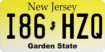 NJ license plate I86HZQ