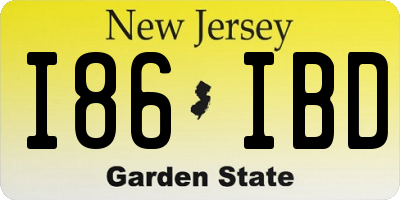 NJ license plate I86IBD