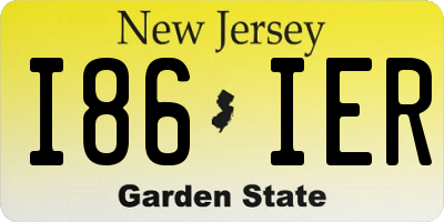 NJ license plate I86IER