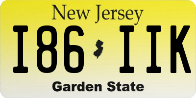 NJ license plate I86IIK