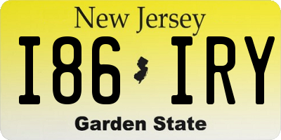 NJ license plate I86IRY