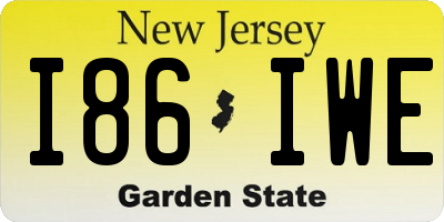 NJ license plate I86IWE
