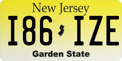 NJ license plate I86IZE
