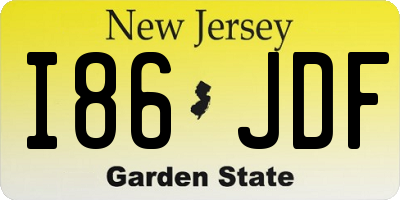 NJ license plate I86JDF