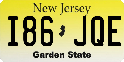 NJ license plate I86JQE