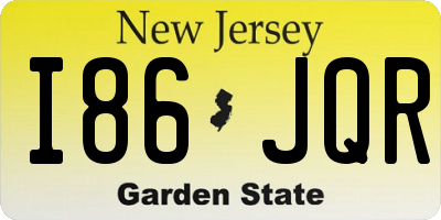 NJ license plate I86JQR
