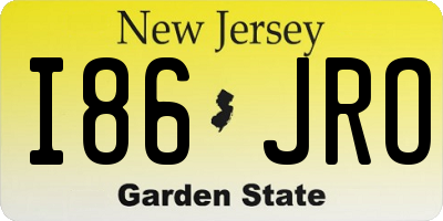 NJ license plate I86JRO