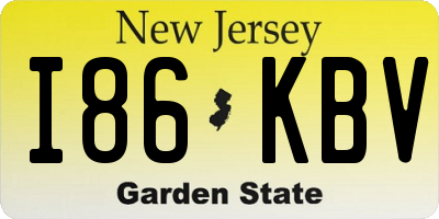 NJ license plate I86KBV
