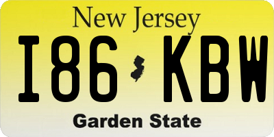 NJ license plate I86KBW