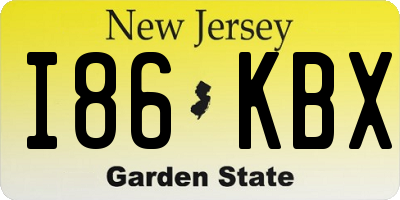 NJ license plate I86KBX