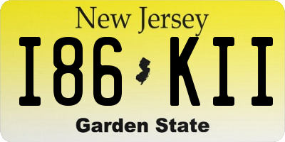 NJ license plate I86KII