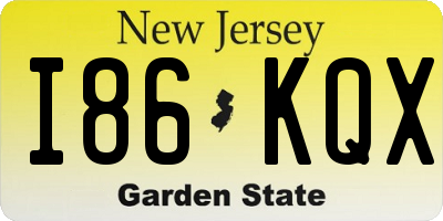 NJ license plate I86KQX