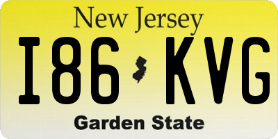 NJ license plate I86KVG