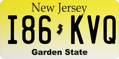 NJ license plate I86KVQ