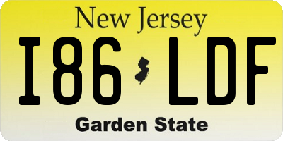 NJ license plate I86LDF