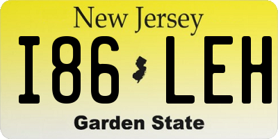 NJ license plate I86LEH
