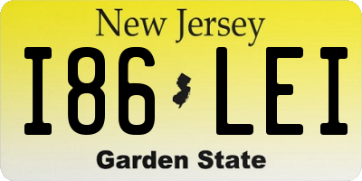 NJ license plate I86LEI