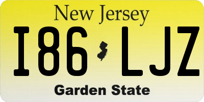 NJ license plate I86LJZ