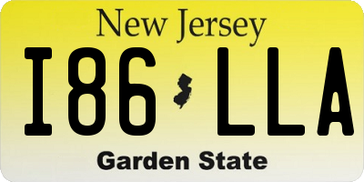 NJ license plate I86LLA