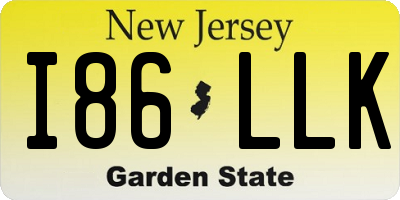 NJ license plate I86LLK