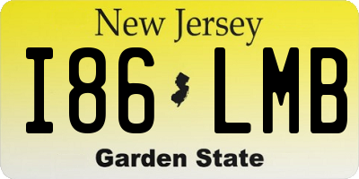 NJ license plate I86LMB