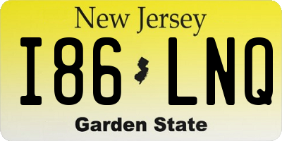 NJ license plate I86LNQ
