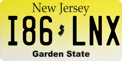 NJ license plate I86LNX