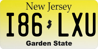 NJ license plate I86LXU